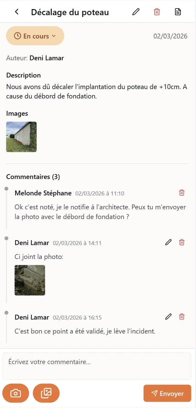 Application mobile pour le suivi des incidents