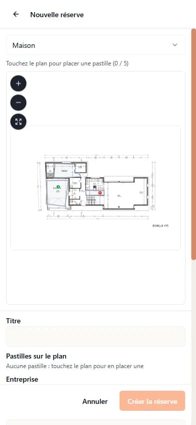 Création d'une réserve sur le plan